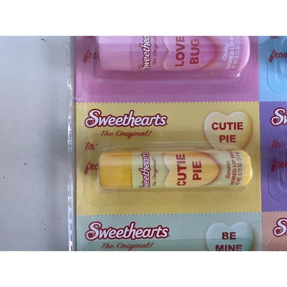 8 Pack SWEETHEARTS Flavored Lip Balm Set Banana Strawberry Grape‎ Blueberry NEW
